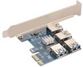  PCIE X1 to 4 Port USB 3.1 PCIE Riser Card